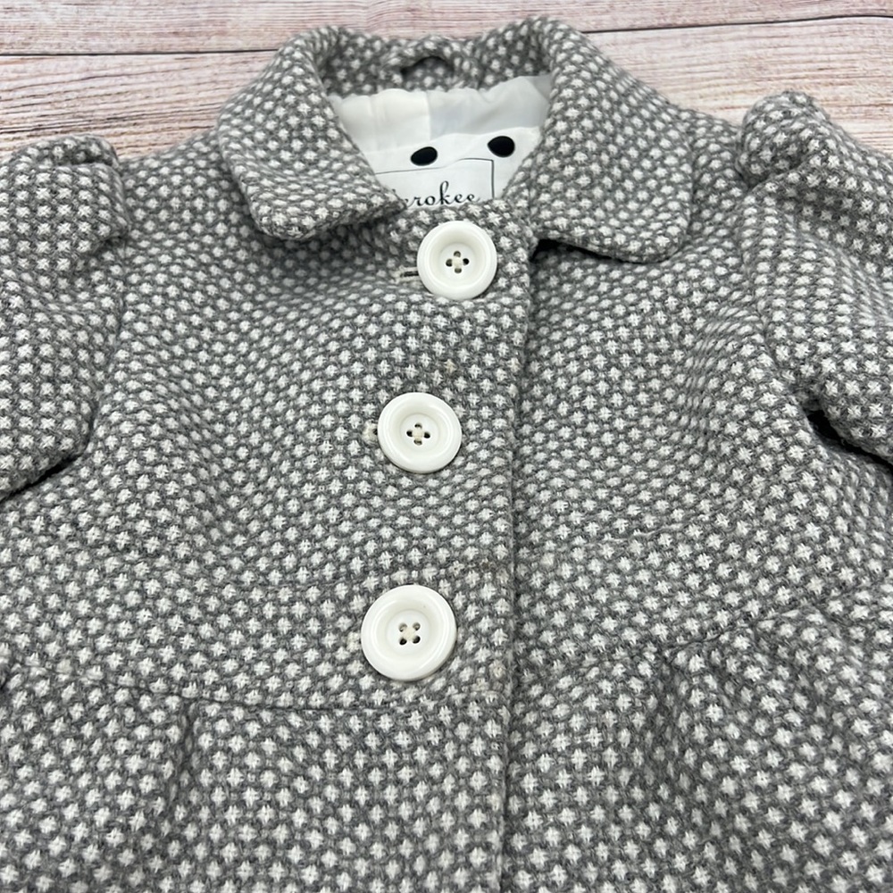 Cherokee Grey and White Coat Size 18 months - Picture 2 of 7